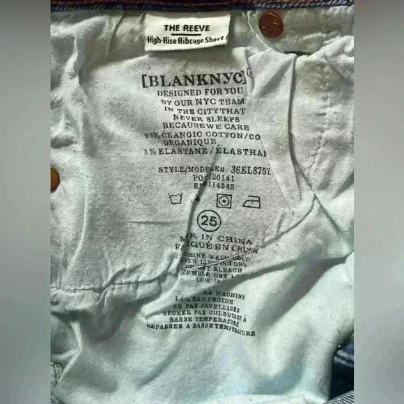 Blank NYC The Reeve High-Rise Ribcage Distressed Jean Short Women's 25 NWT - Picture 11 of 14